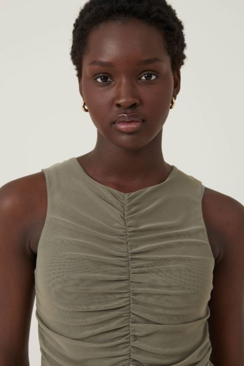 Cotton On Rebecca Gathered Women's Tanks Woodland | wj7Vc6O6K1v