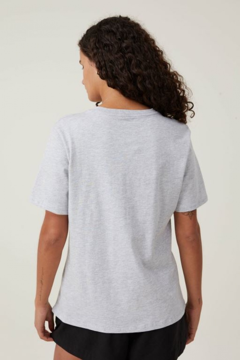 Cotton On Regular Fit Graphic Women's Graphic T-Shirts Grey | BWZ5Zndj4Yi