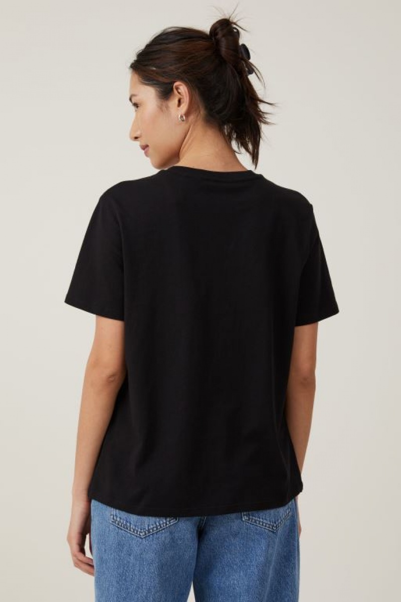 Cotton On Regular Fit Graphic Women's Graphic T-Shirts Black | D0CY1cfzfmc