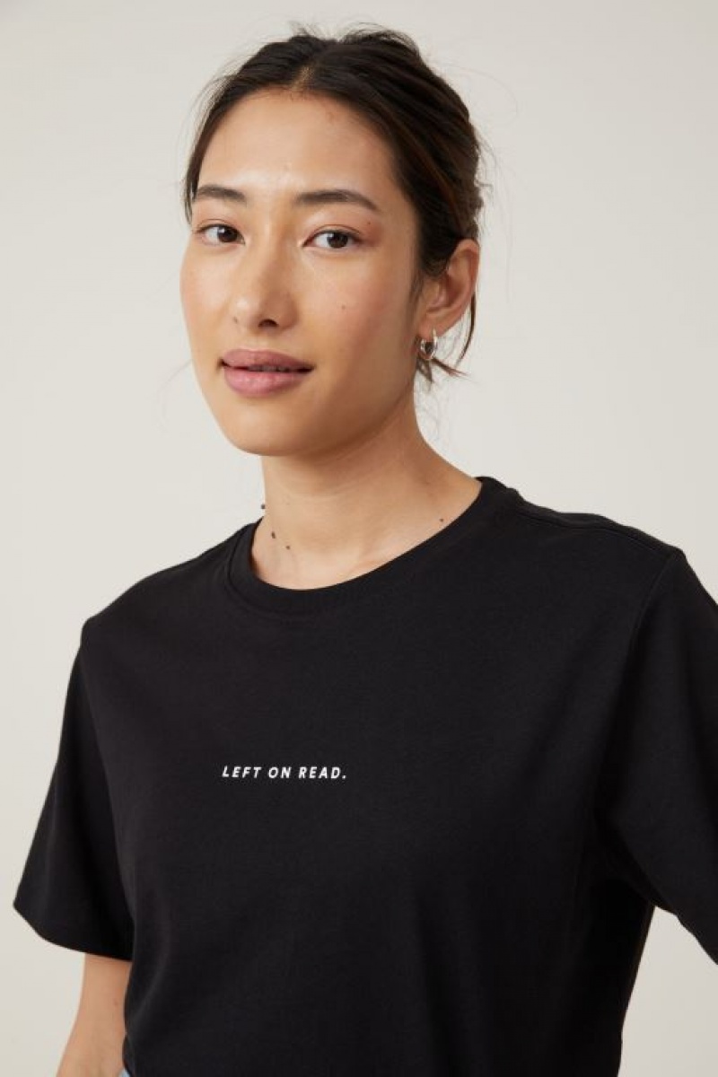 Cotton On Regular Fit Graphic Women's Graphic T-Shirts Black | D0CY1cfzfmc