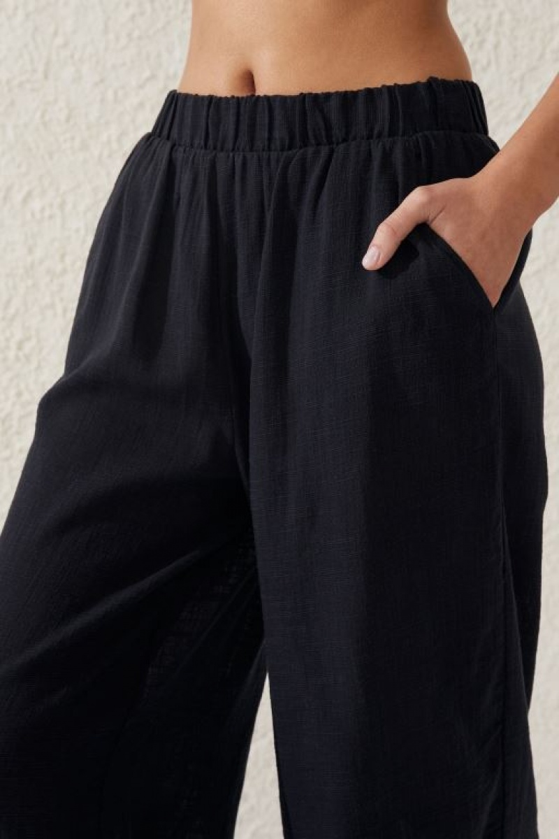Cotton On Relaxed Beach Women's Pants Black | z9wSeWzKokp