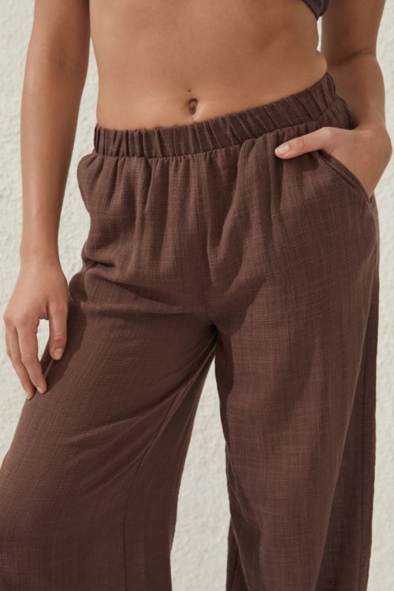 Cotton On Relaxed Beach Women's Pants Brownie | Zh2NBIxJ6Mr