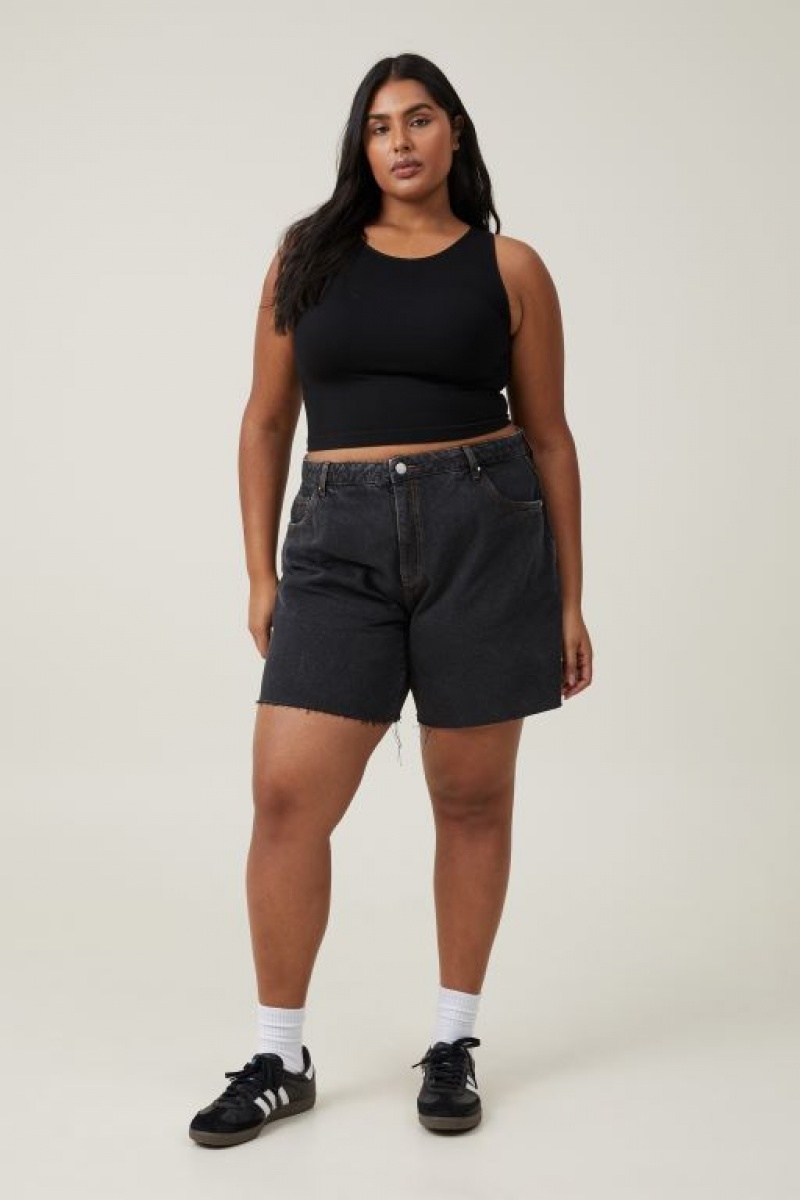 Cotton On Relaxed Denim Women's Shorts Black | xeRWqHXClly