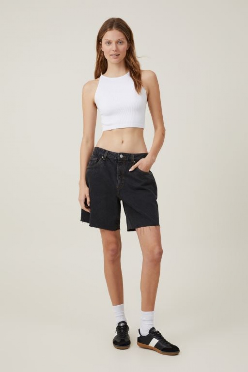 Cotton On Relaxed Denim Women's Shorts Black | xeRWqHXClly