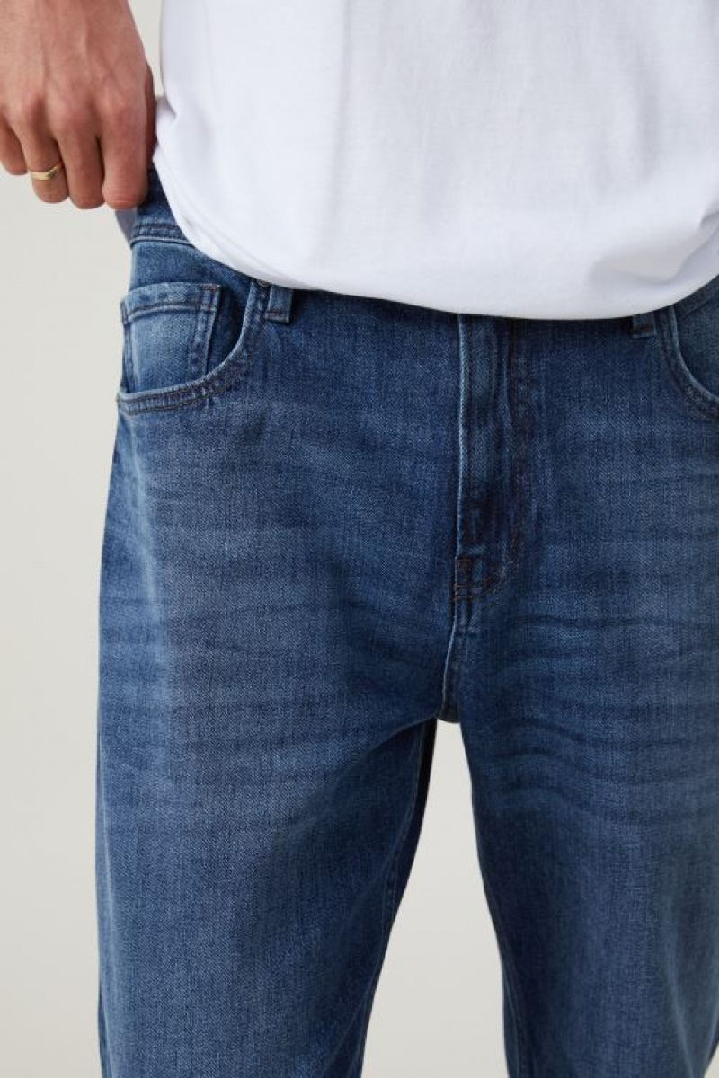 Cotton On Relaxed Tapered Men's Jeans Blue | VkpcfXpstTQ