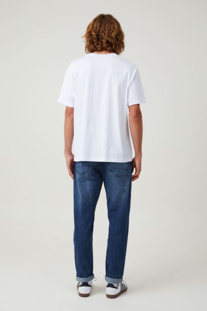 Cotton On Relaxed Tapered Men's Jeans Blue | VkpcfXpstTQ