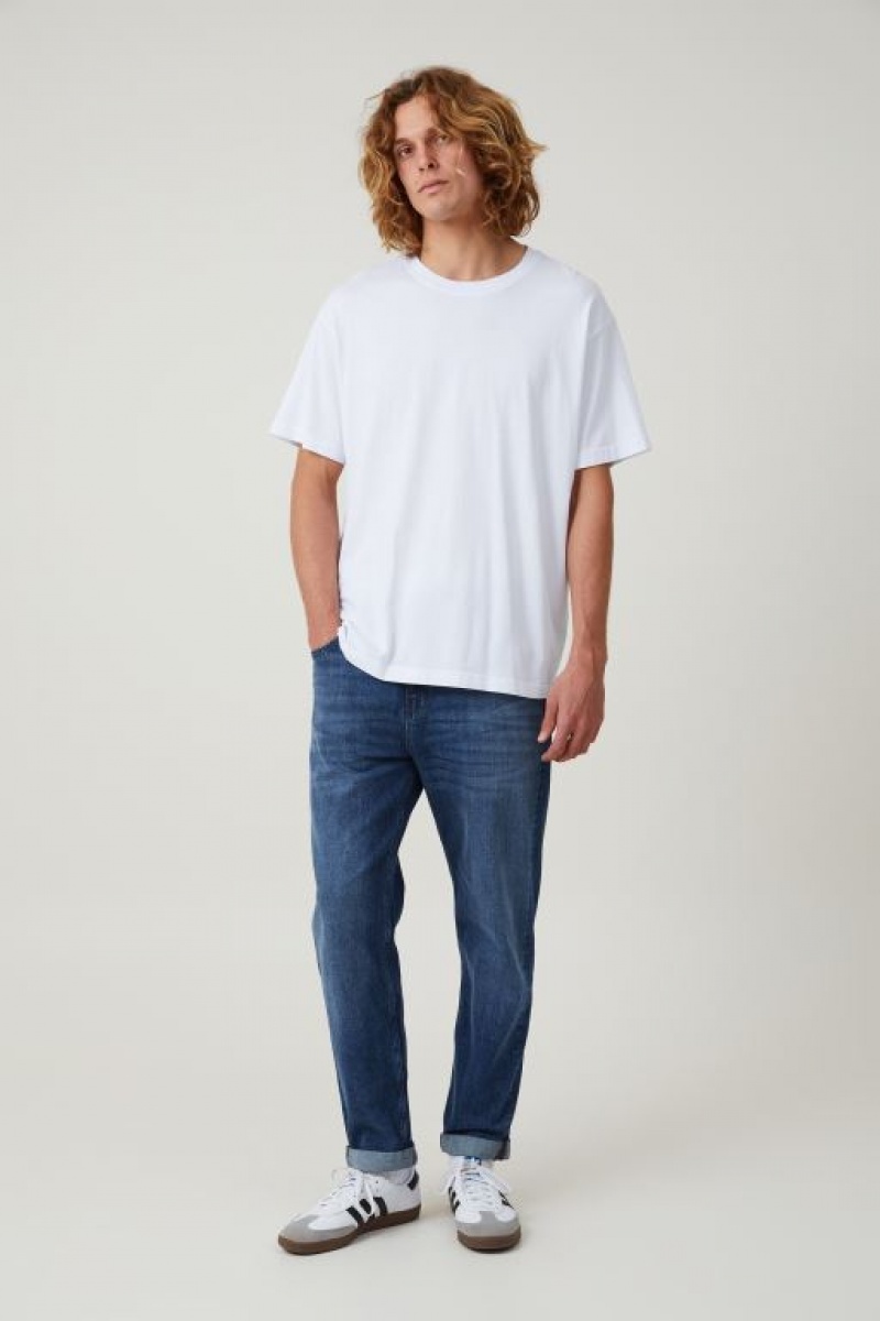 Cotton On Relaxed Tapered Men\'s Jeans Blue | VkpcfXpstTQ
