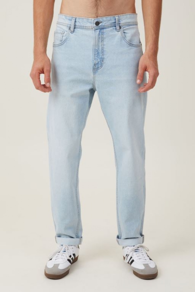 Cotton On Relaxed Tapered Men's Jeans White Blue | IptJCodVRJv