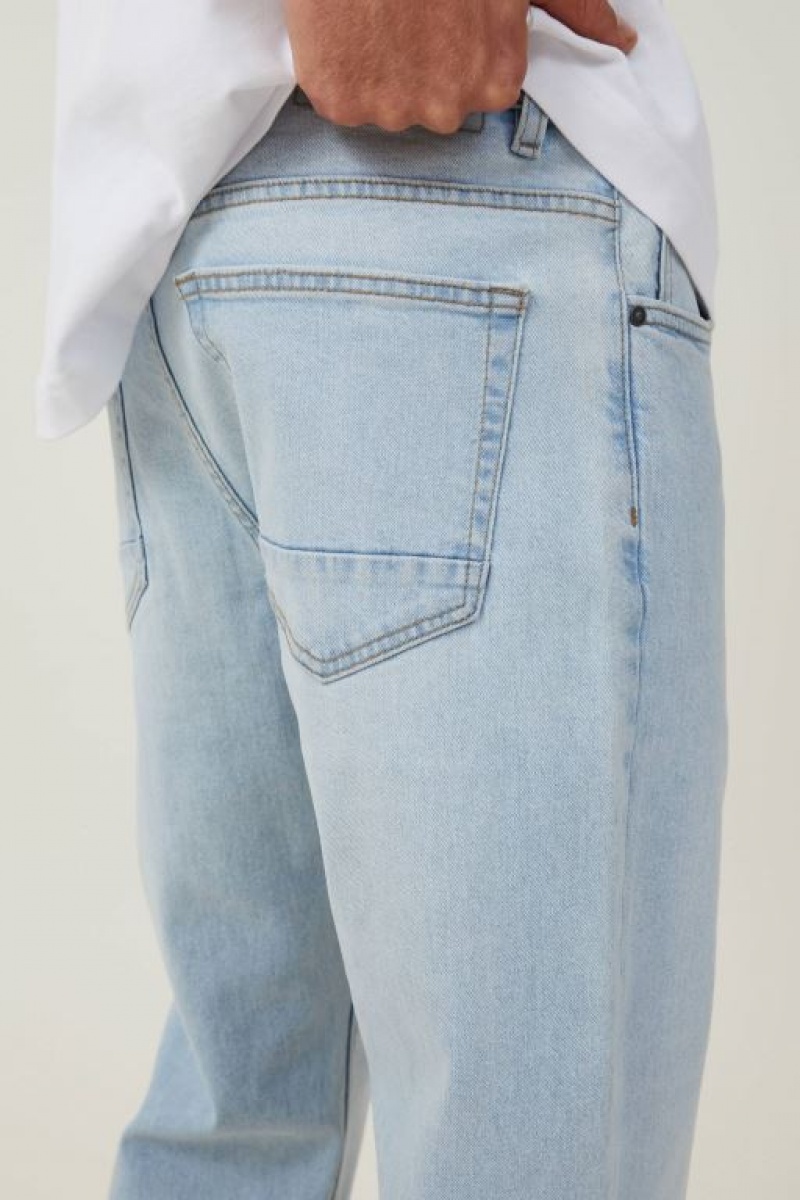 Cotton On Relaxed Tapered Men's Jeans White Blue | IptJCodVRJv