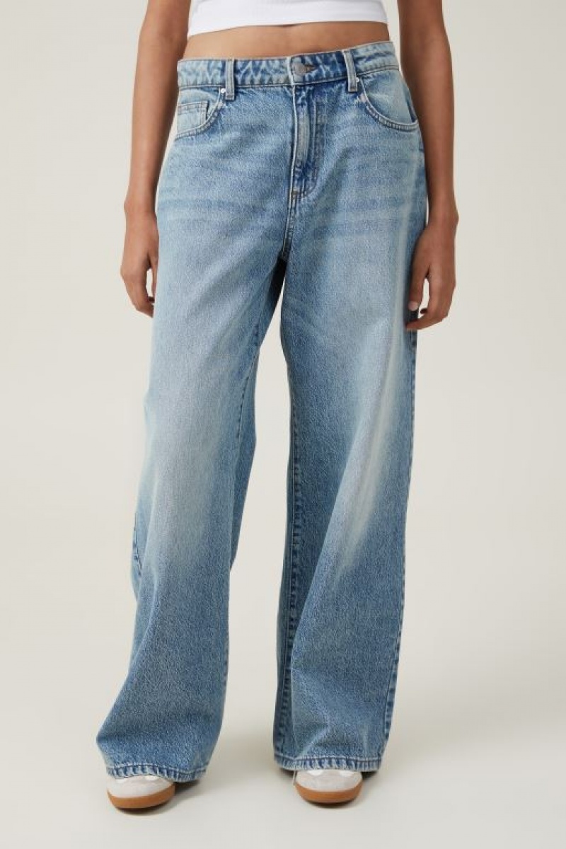 Cotton On Relaxed Wide Leg Jean Women's Pants Blue | z6WNO1xGHaG