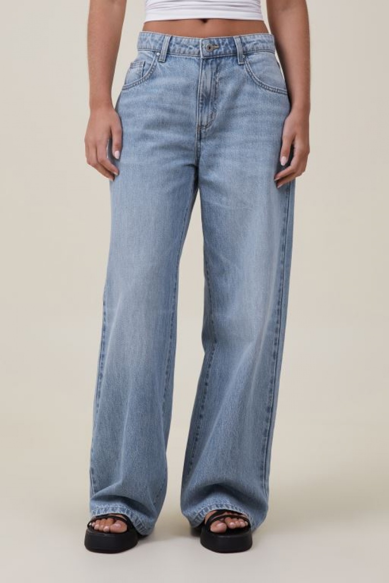 Cotton On Relaxed Wide Leg Jean Women's Pants Blue | ueBkHLAeAkx