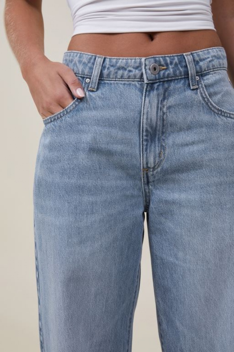 Cotton On Relaxed Wide Leg Jean Women's Pants Blue | ueBkHLAeAkx