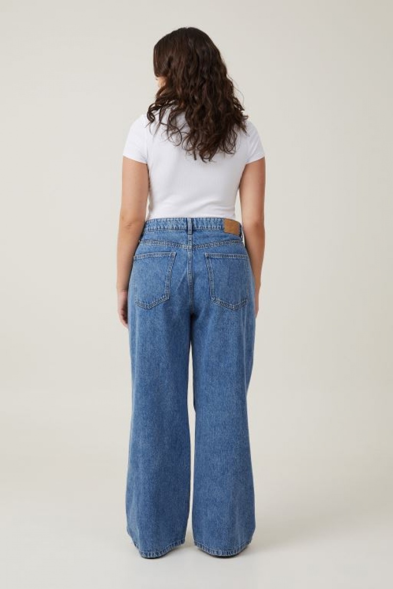 Cotton On Relaxed Wide Leg Women's Jeans Blue | LziLQg3JB0g