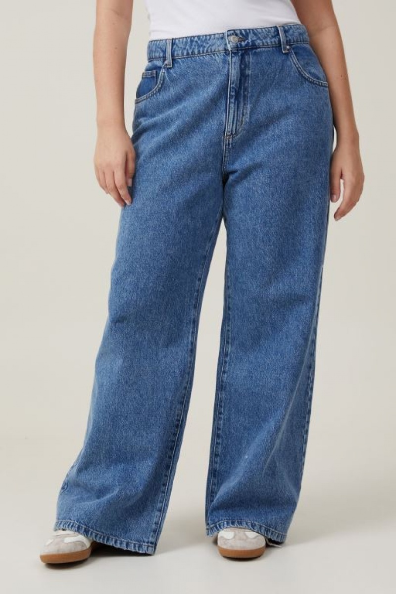Cotton On Relaxed Wide Leg Women's Jeans Blue | LziLQg3JB0g