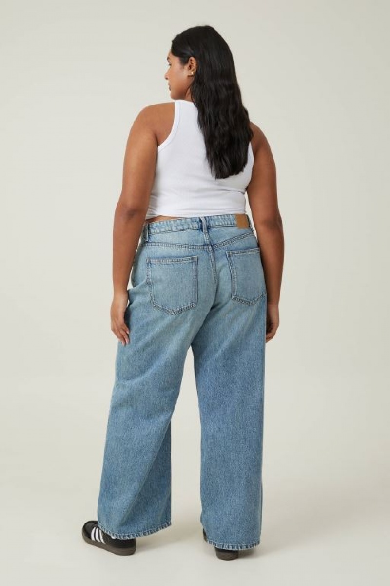 Cotton On Relaxed Wide Leg Women's Jeans Blue | VejhqsFnC3E
