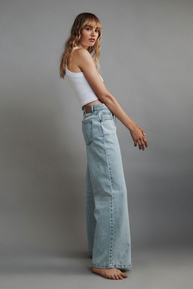 Cotton On Relaxed Wide Leg Women's Jeans Blue | c3sCSK94l9T
