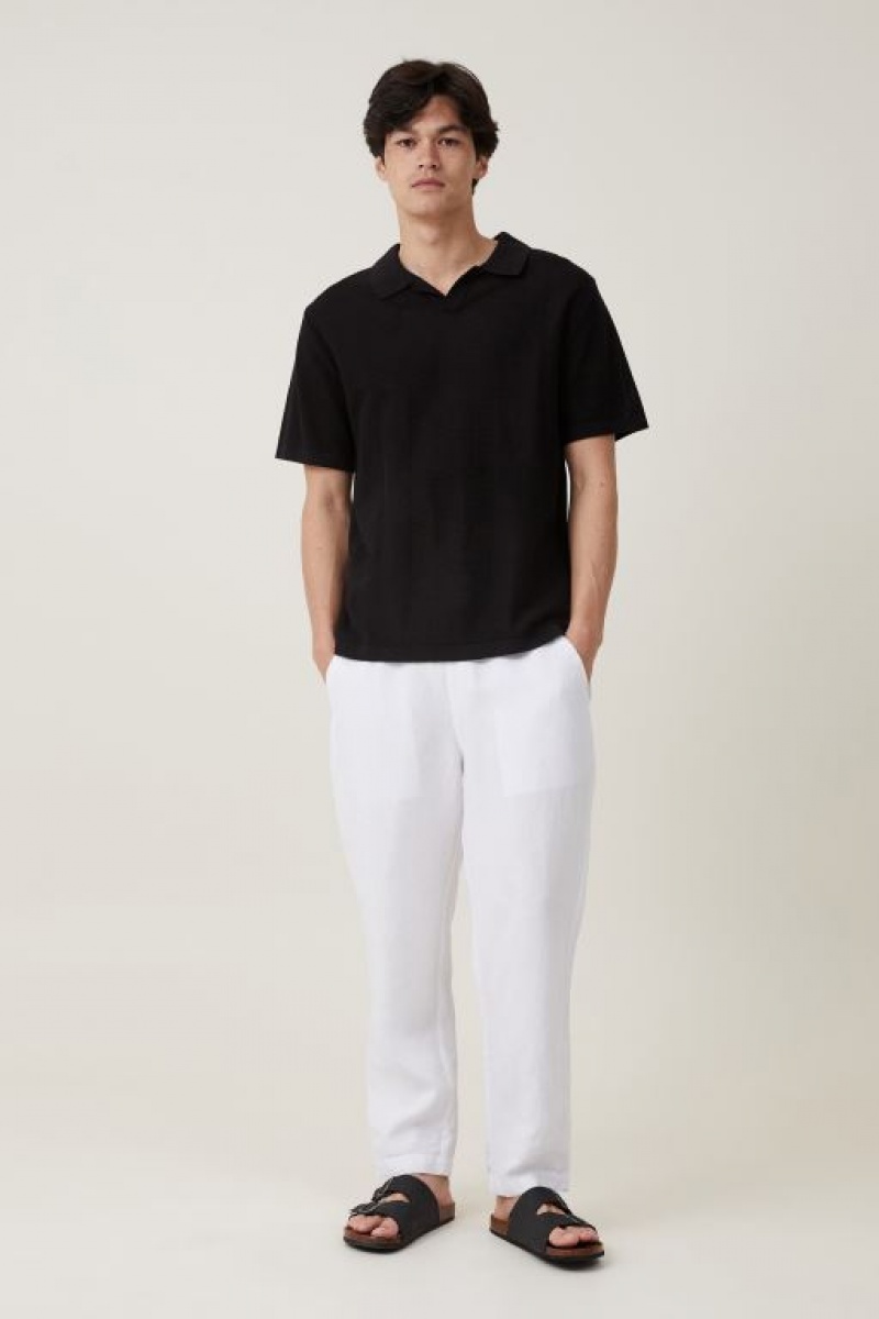 Cotton On Resort Short Sleeve Polo Men's Shirts Black | lKHBh4YN50i