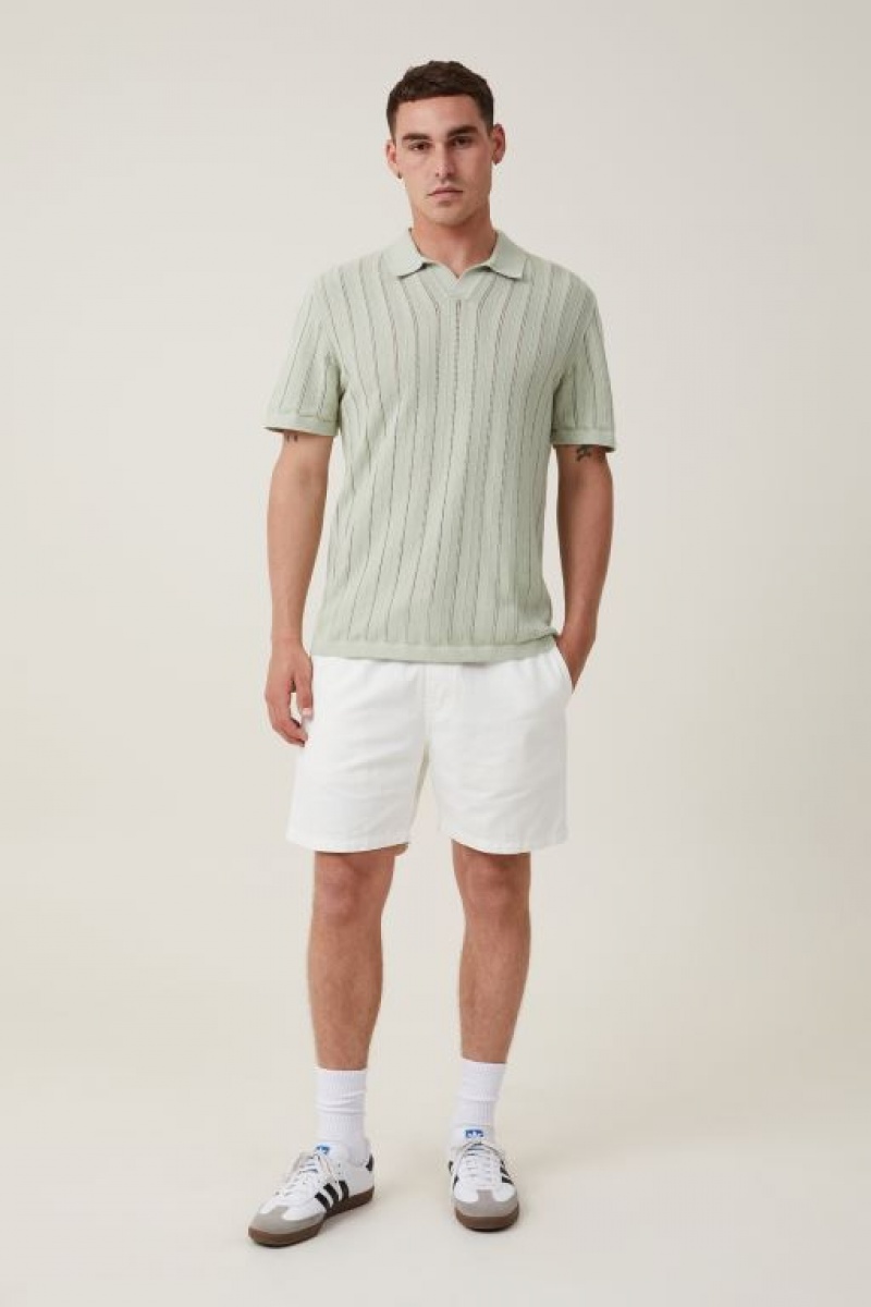 Cotton On Resort Short Sleeve Polo Men's Shirts Seafoam | VZRLgl0xiXp