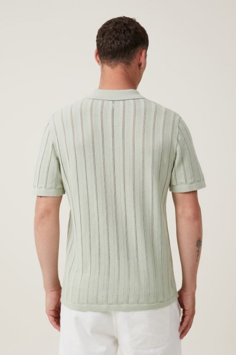 Cotton On Resort Short Sleeve Polo Men's Shirts Seafoam | VZRLgl0xiXp