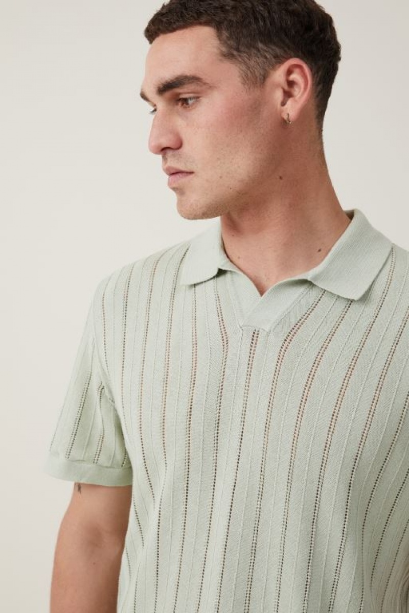 Cotton On Resort Short Sleeve Polo Men's Shirts Seafoam | VZRLgl0xiXp