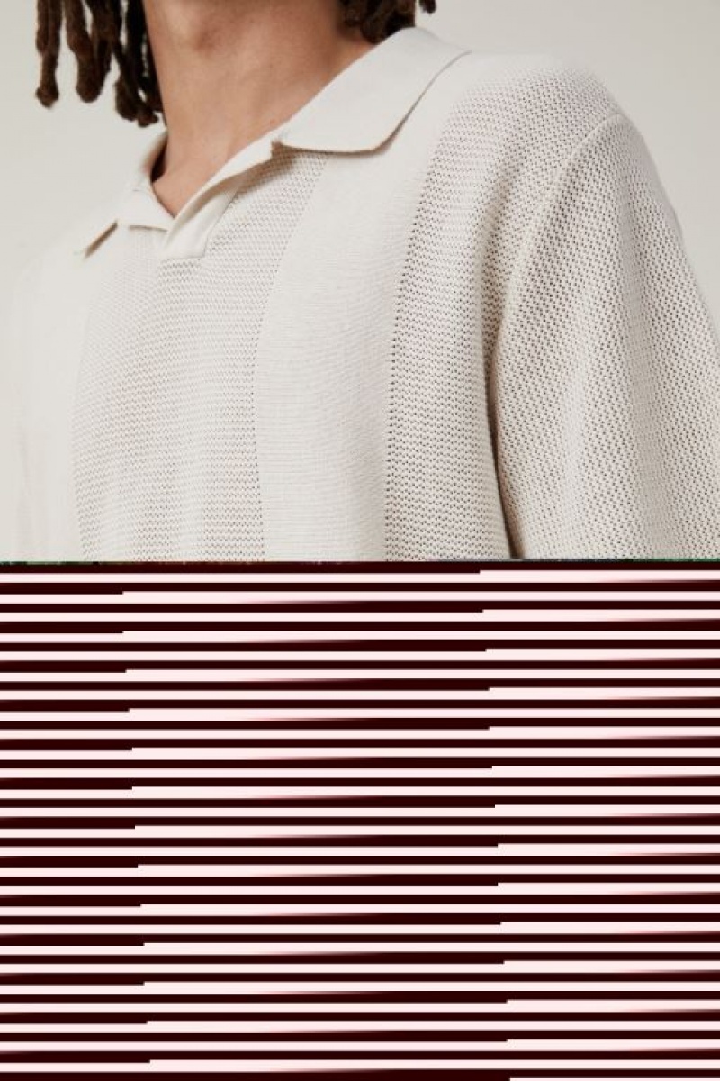 Cotton On Resort Short Sleeve Polo Men's Shirts Beige | Daji6YMrZ8Y