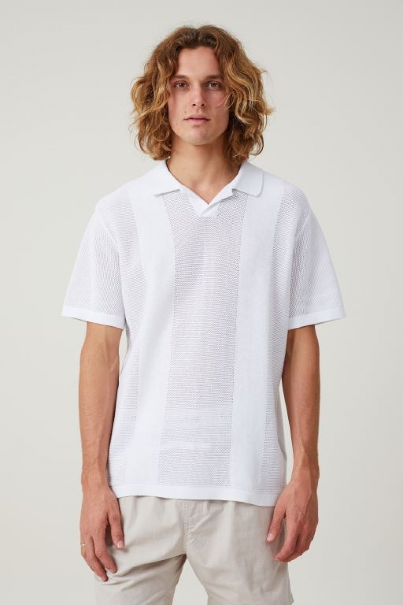 Cotton On Resort Short Sleeve Polo Men's Shirts White | y1nBjzTHGZ3