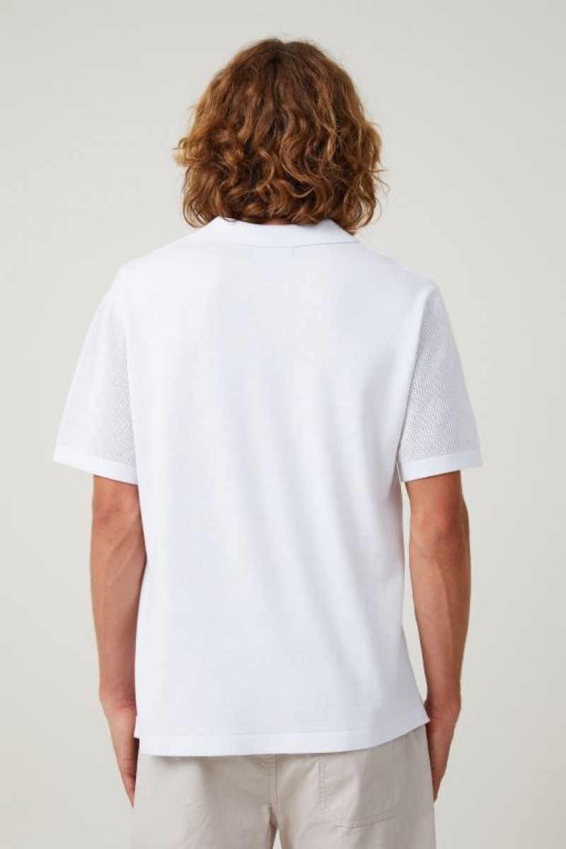 Cotton On Resort Short Sleeve Polo Men's Shirts White | y1nBjzTHGZ3