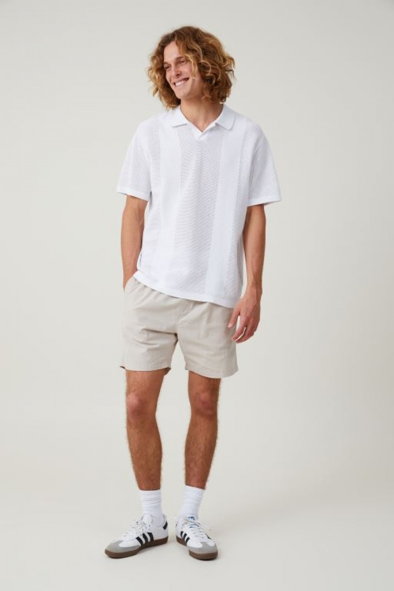 Cotton On Resort Short Sleeve Polo Men's Shirts White | y1nBjzTHGZ3