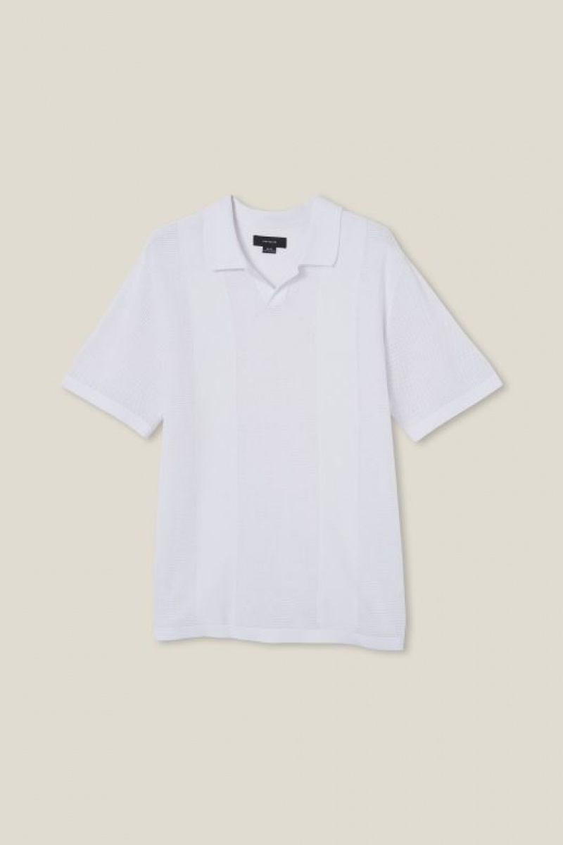 Cotton On Resort Short Sleeve Polo Men's Shirts White | y1nBjzTHGZ3
