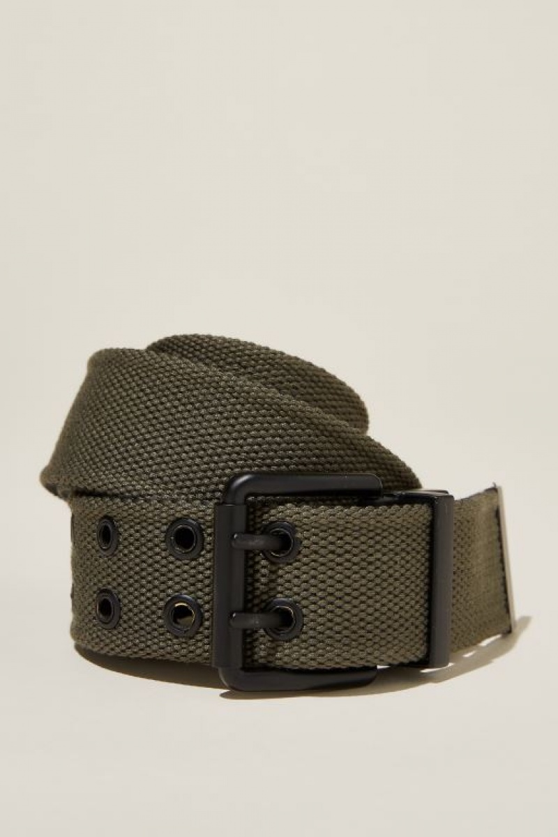Cotton On Reversible Canvas Men's Belts Black / Khaki | 1oLLnVkMiZv