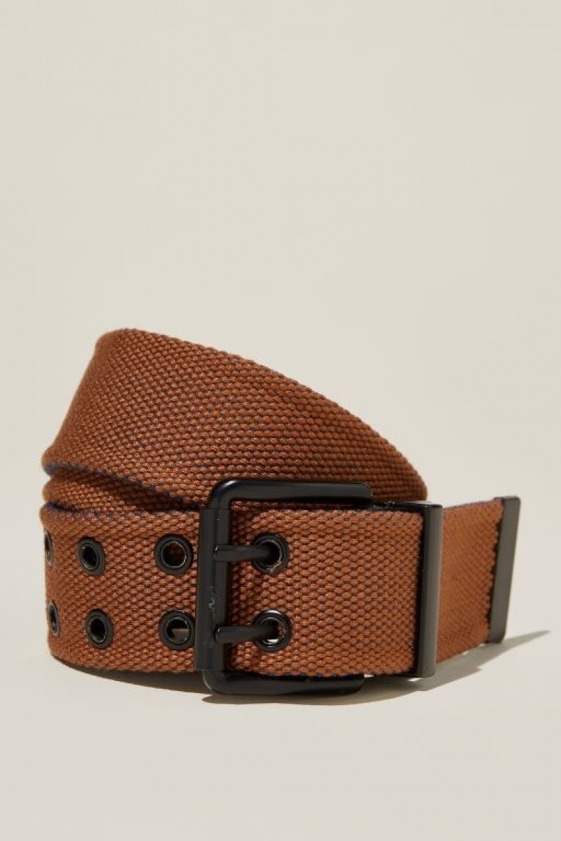 Cotton On Reversible Canvas Men's Belts Navy / Brown | p4qgtFtUVxN
