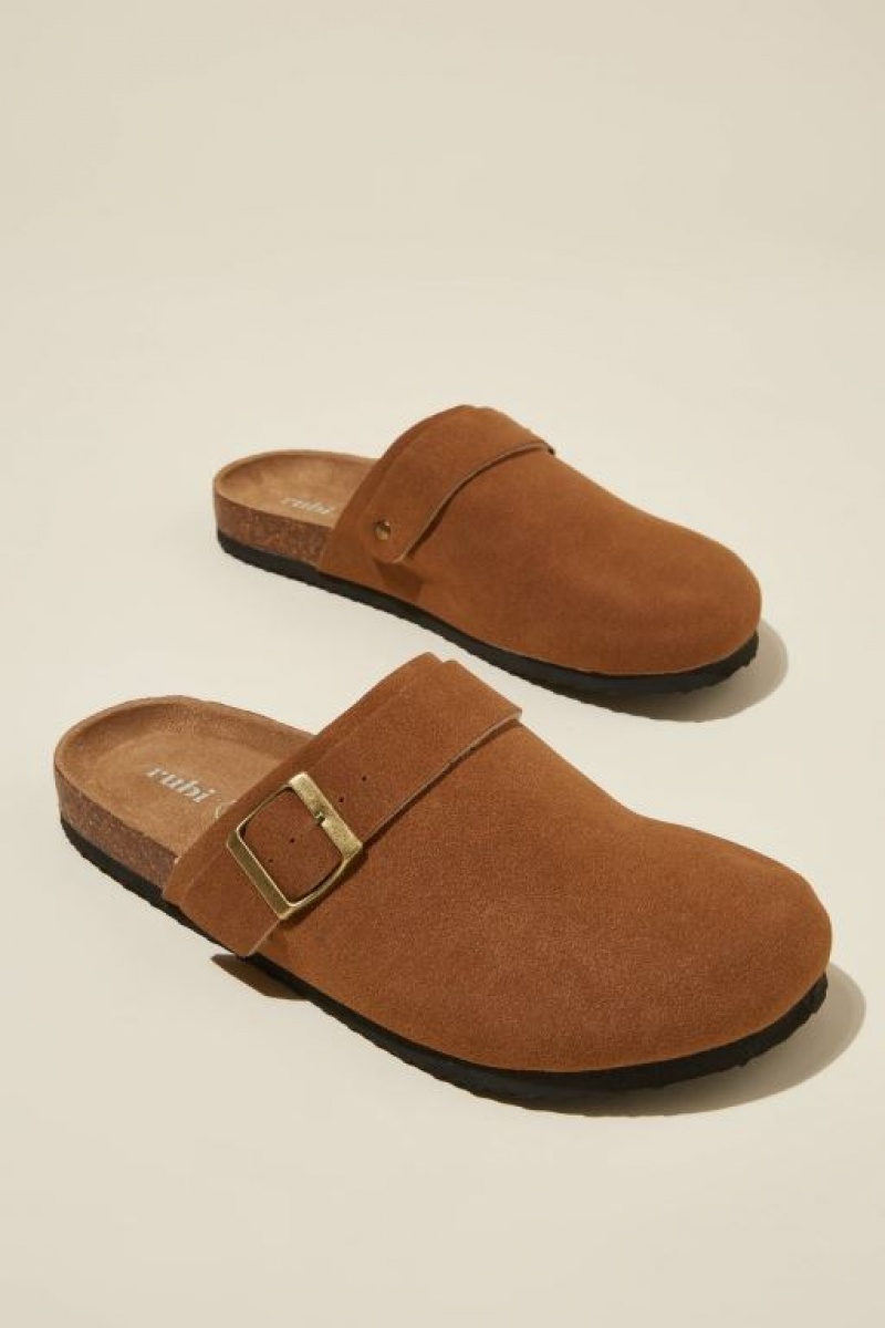Cotton On Rex Buckle Mule Women's Sandals Brown | 5mkODZPveK7