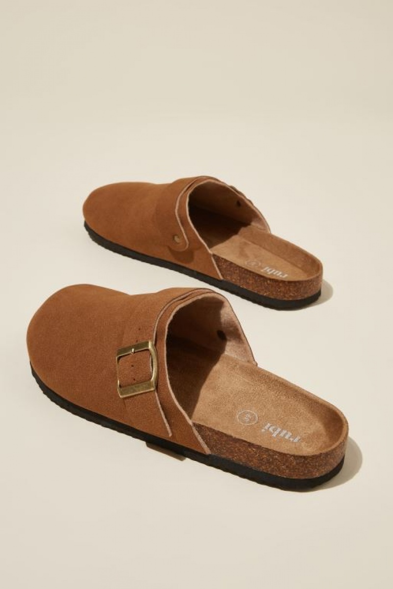 Cotton On Rex Buckle Mule Women's Sandals Brown | 5mkODZPveK7