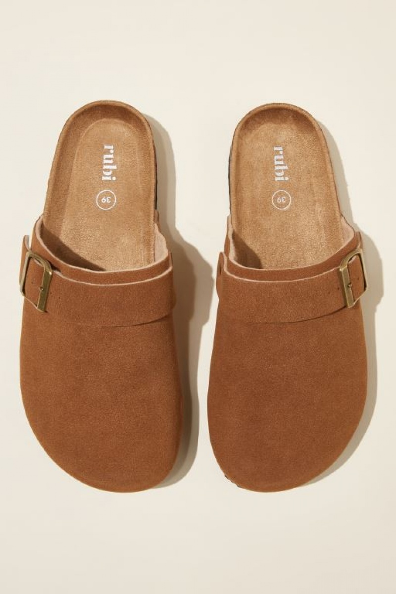 Cotton On Rex Buckle Mule Women's Sandals Brown | 5mkODZPveK7