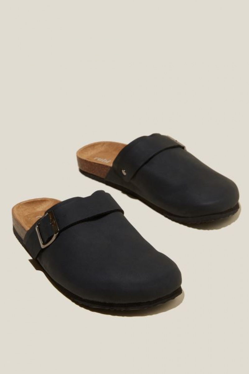 Cotton On Rex Buckle Mule Women's Sandals Black | FMxGtTlyloE