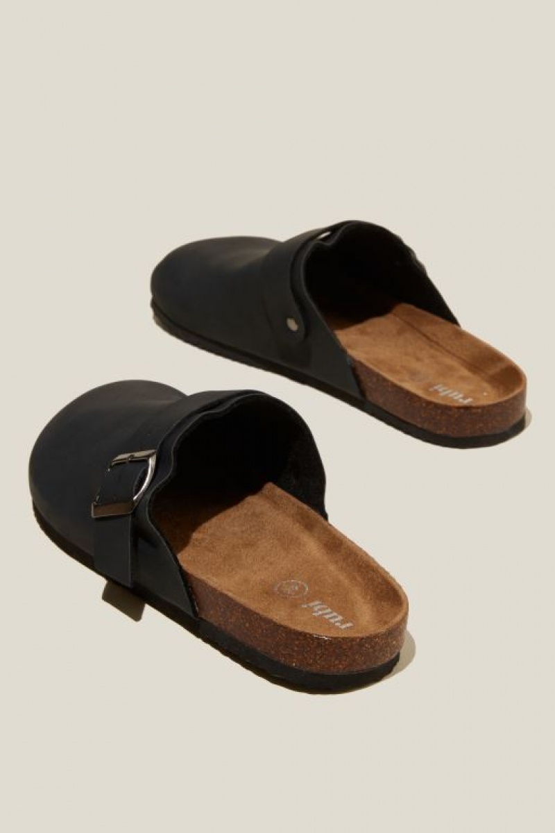 Cotton On Rex Buckle Mule Women's Sandals Black | FMxGtTlyloE