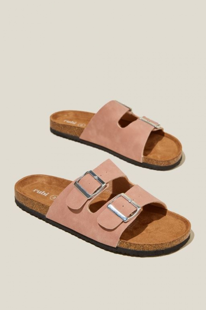 Cotton On Rex Double Buckle Slide Women's Sandals Pink | QxoRMPJNSyb