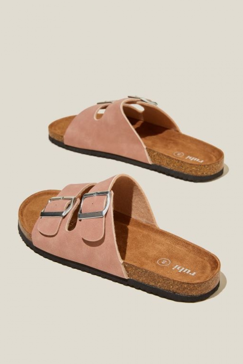 Cotton On Rex Double Buckle Slide Women's Sandals Pink | QxoRMPJNSyb
