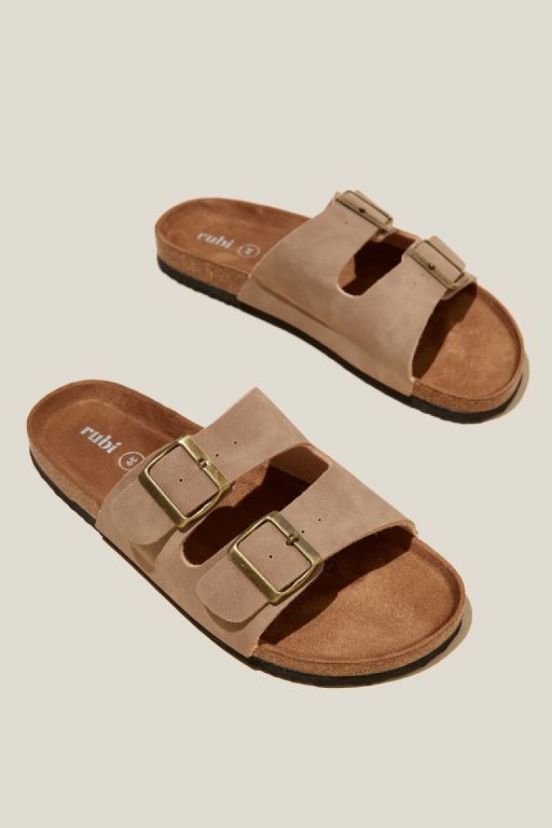 Cotton On Rex Double Buckle Slide Women's Sandals Roebuck | aKy9z8vDHFW