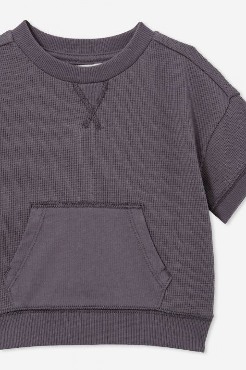 Cotton On Rex Waffle Sweater Baby T Shirts Grey | C35MKISVyq4