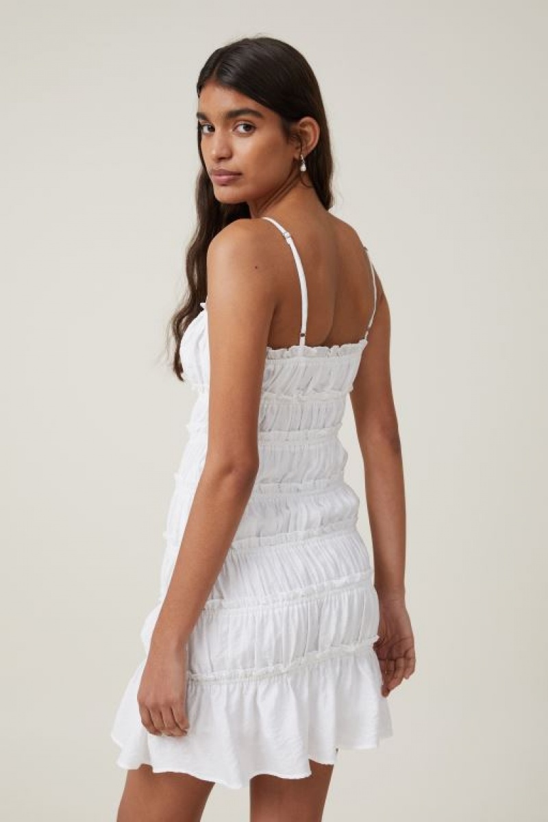 Cotton On Rhi Rouched Women's Mini Dress White | P6HSqbqSY3M