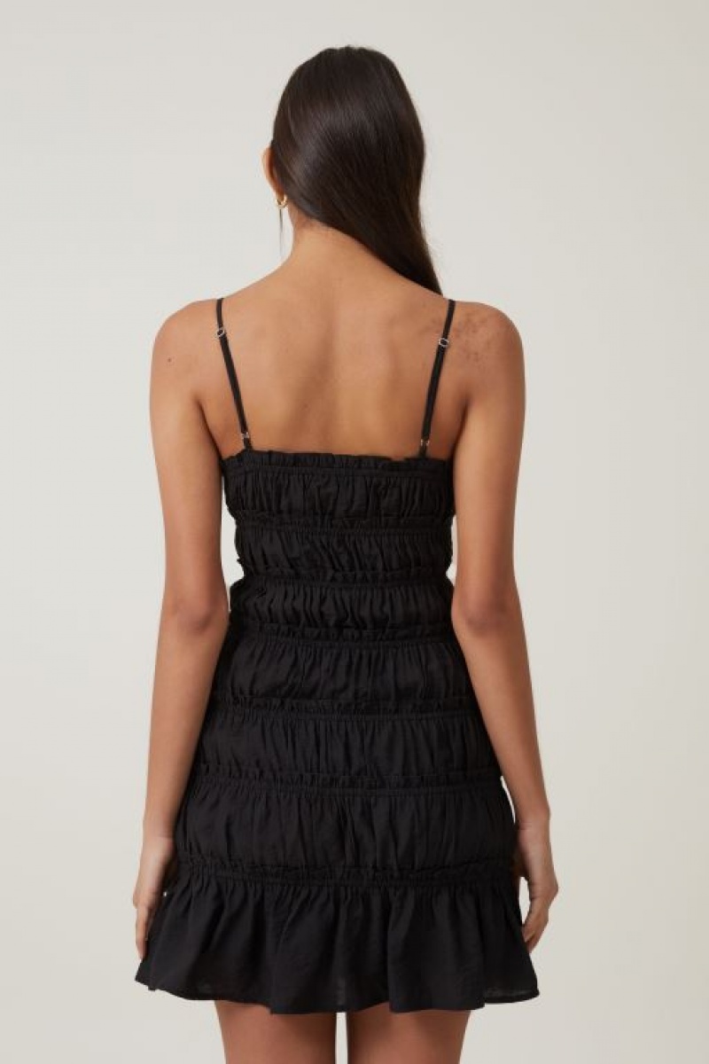 Cotton On Rhi Rouched Women's Mini Dress Black | BaT6A68uIc8