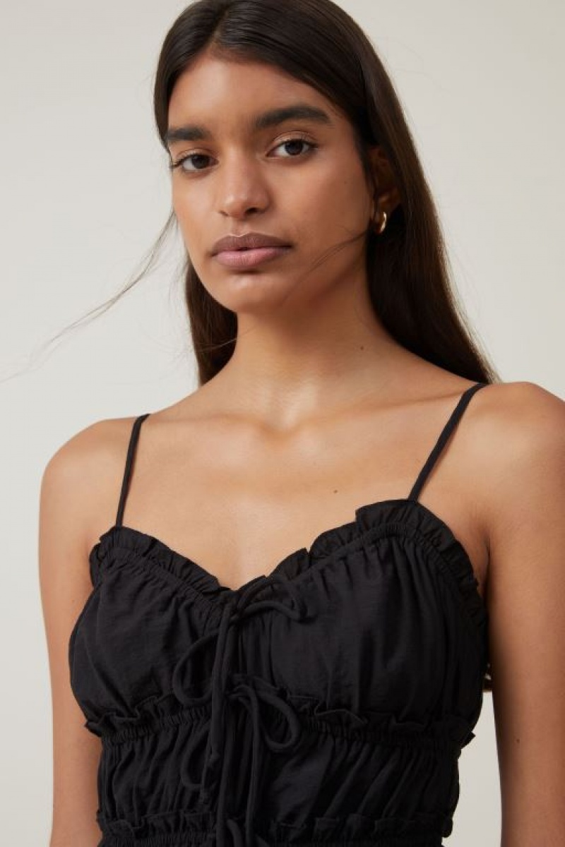 Cotton On Rhi Rouched Women's Mini Dress Black | BaT6A68uIc8