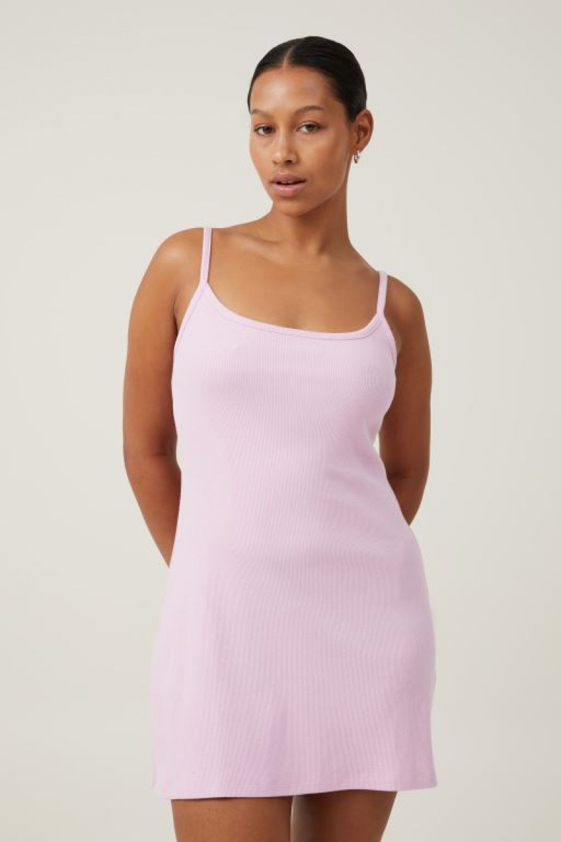 Cotton On Rib Cami Women\'s Mini Dress Pink | 1M2tKKiegrN