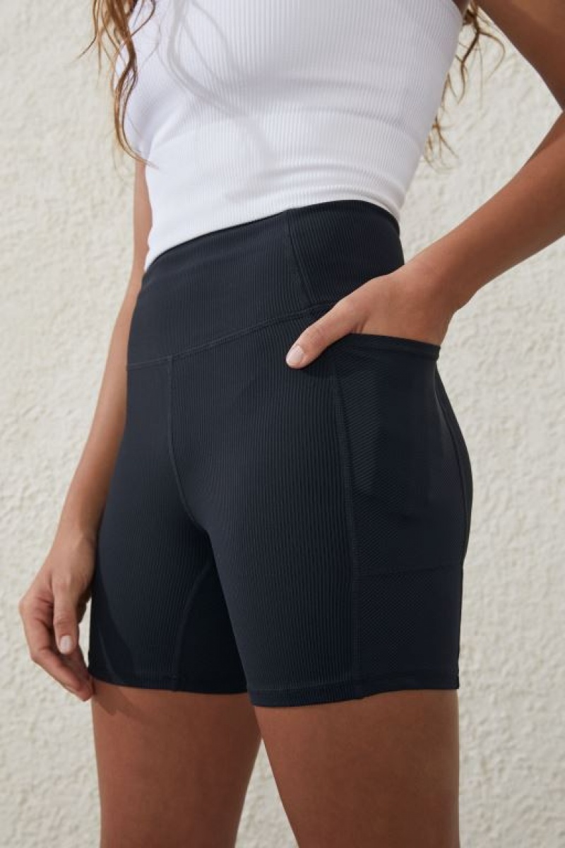 Cotton On Rib Pocket Women's Bike Shorts Black | q10UM9234pj