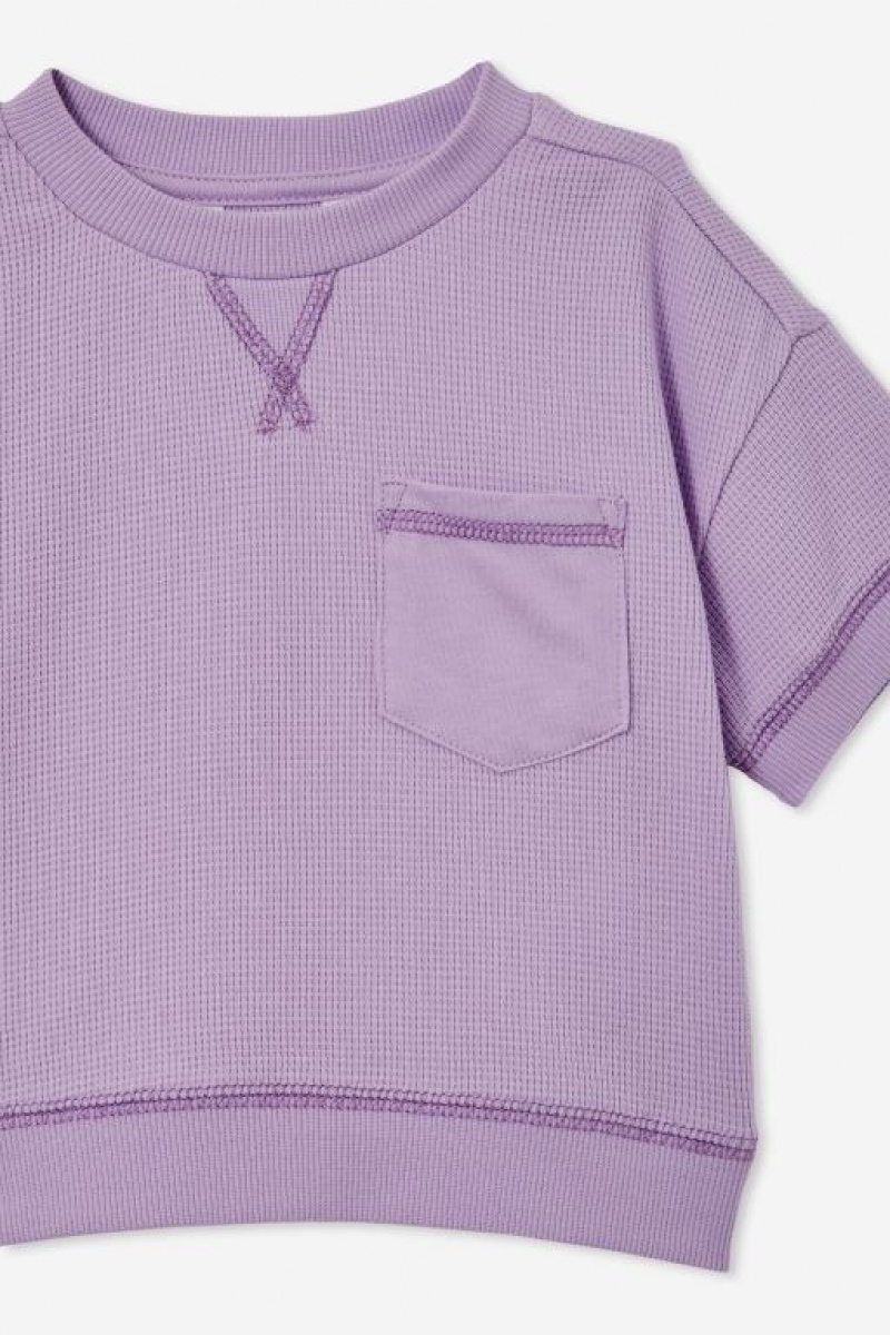 Cotton On Riv Waffle Sweater Baby T Shirts Purple | Pqt586xBQrX