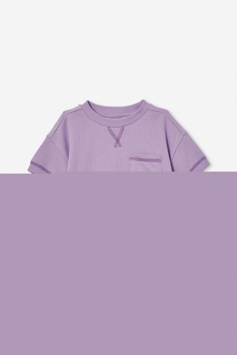 Cotton On Riv Waffle Sweater Baby T Shirts Purple | Pqt586xBQrX