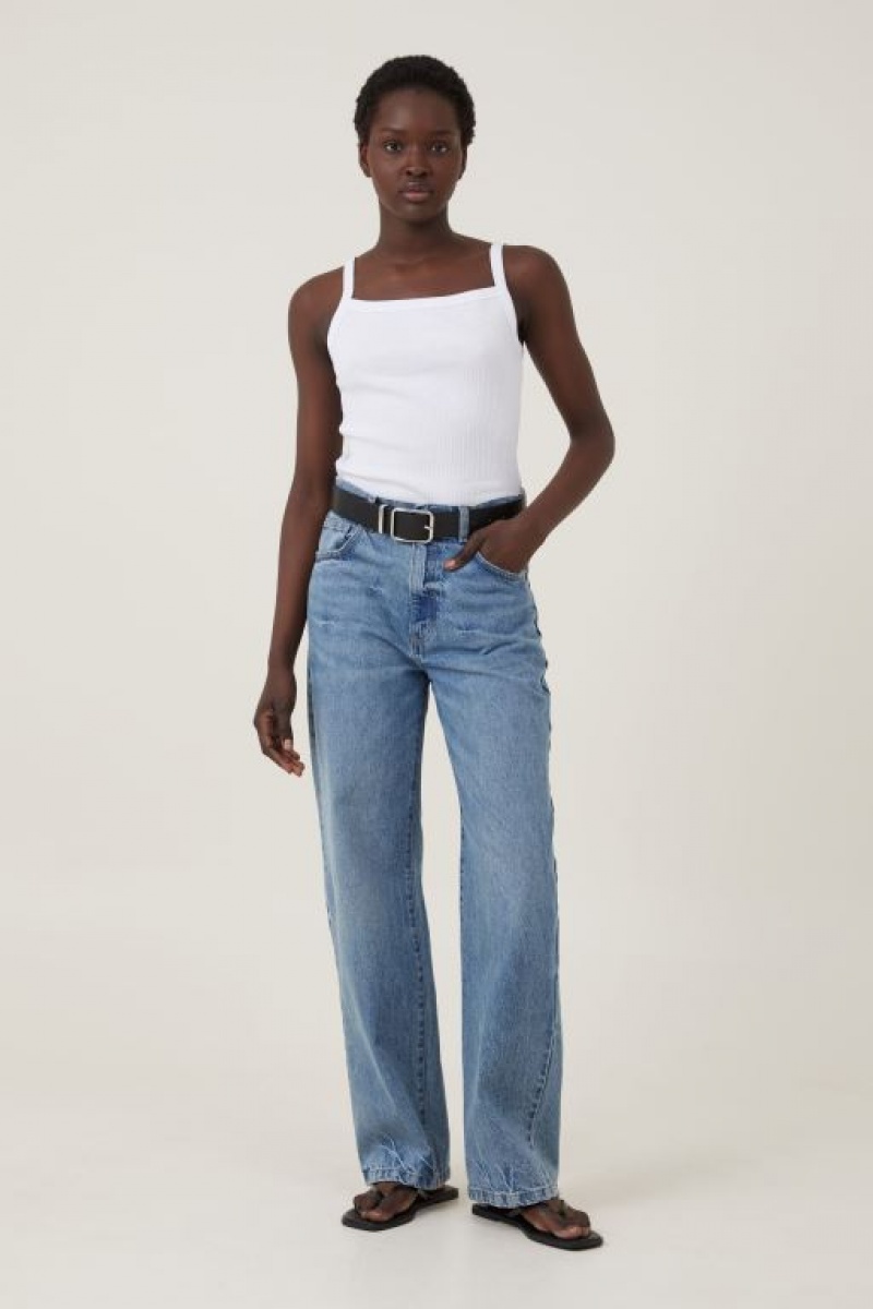Cotton On Rory Straight Neck Women's Cami White | C6cnL1P0XHK