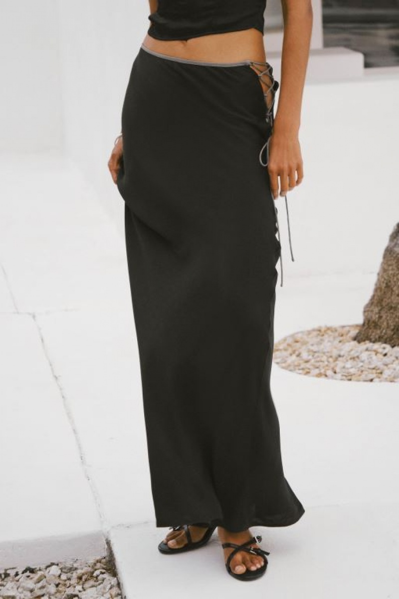 Cotton On Rsvp Satin Slip Women's Skirt Black | IKSXhqlWj53