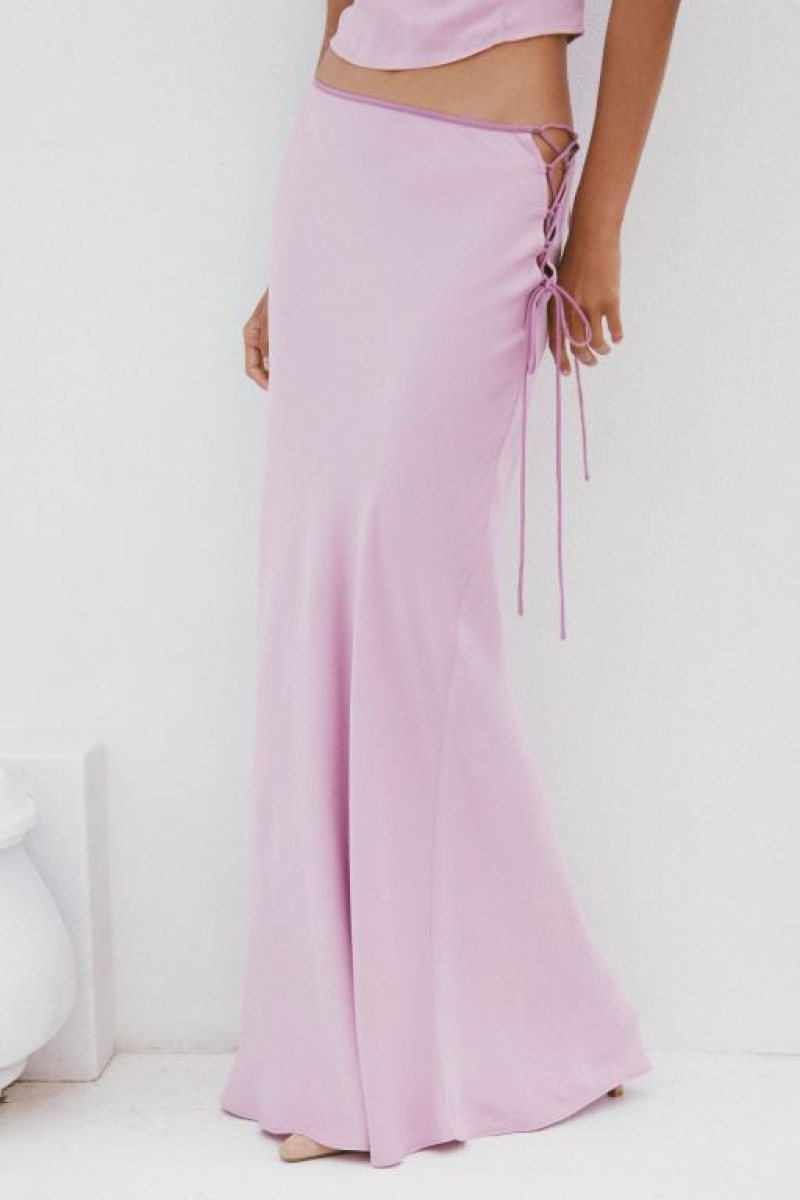 Cotton On Rsvp Satin Slip Women's Skirt Lavender Blue | X94IfaLQGel